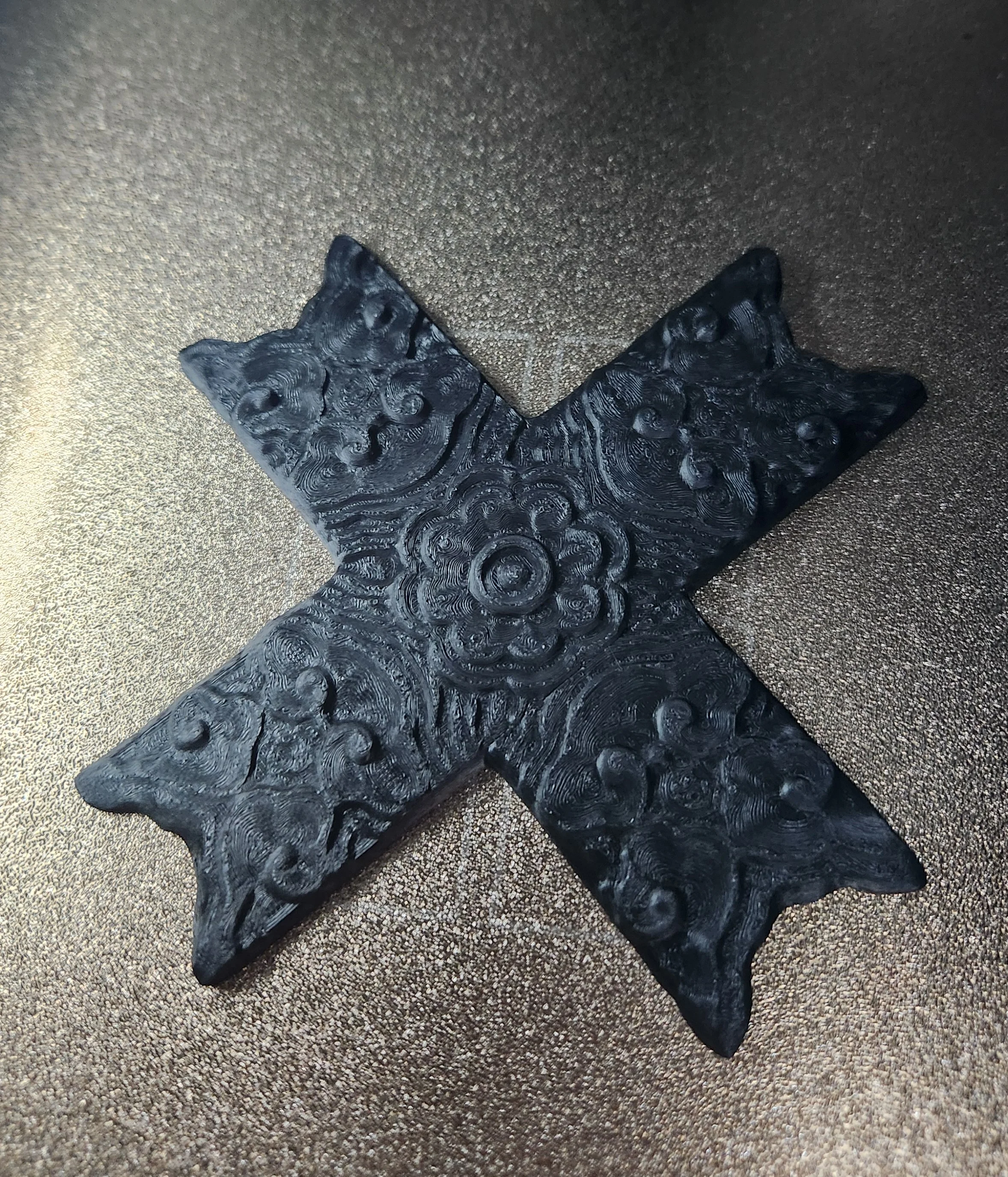 Soffit bracket on the 3D printer, printed in ABS plastic